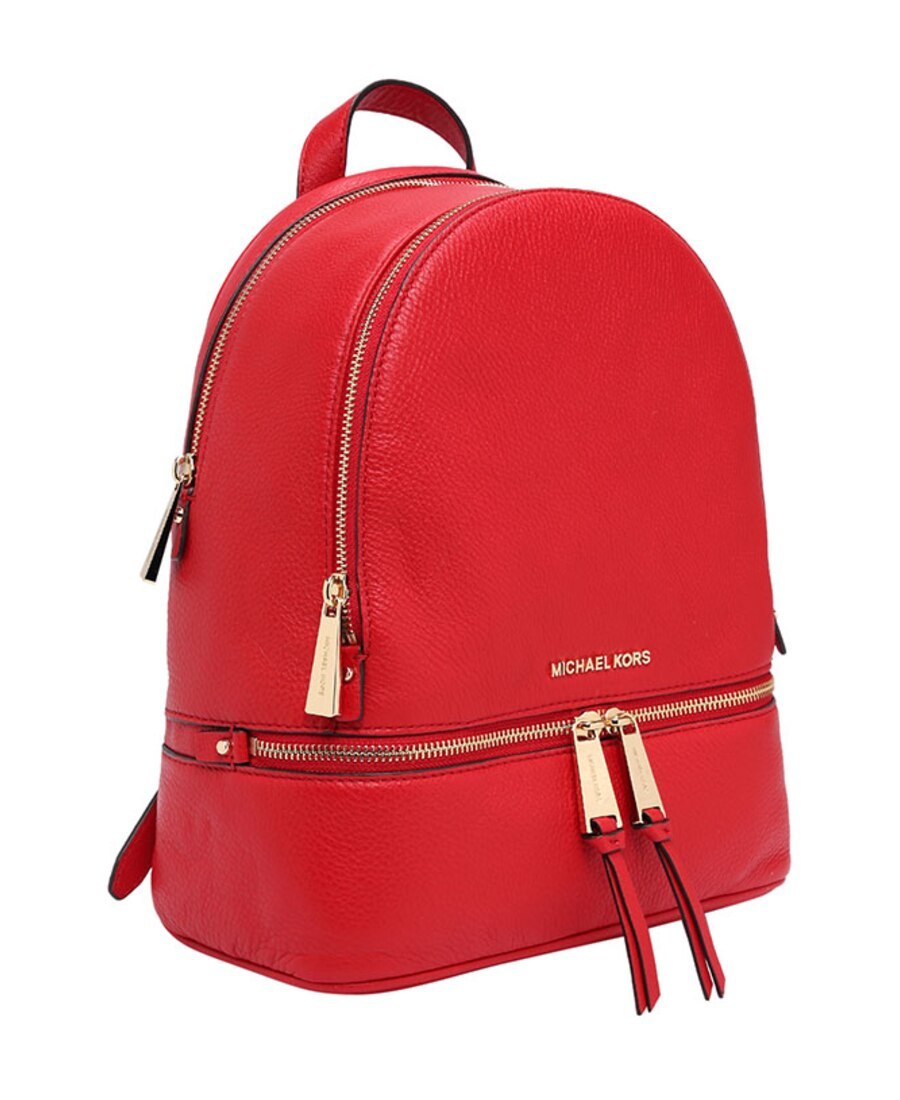 Michael Kors Logo Zipper Backpack In Red