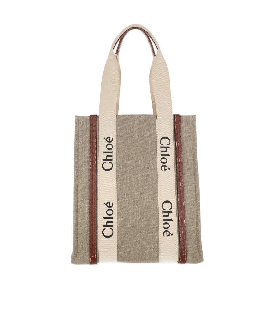 Chloé Woody Tote Bag In Nude