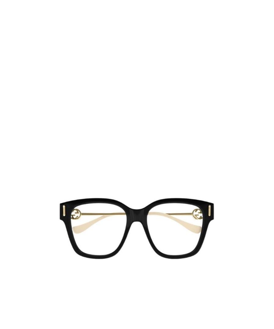 Gucci Gg-logo Square-frame Optical Glasses In Black