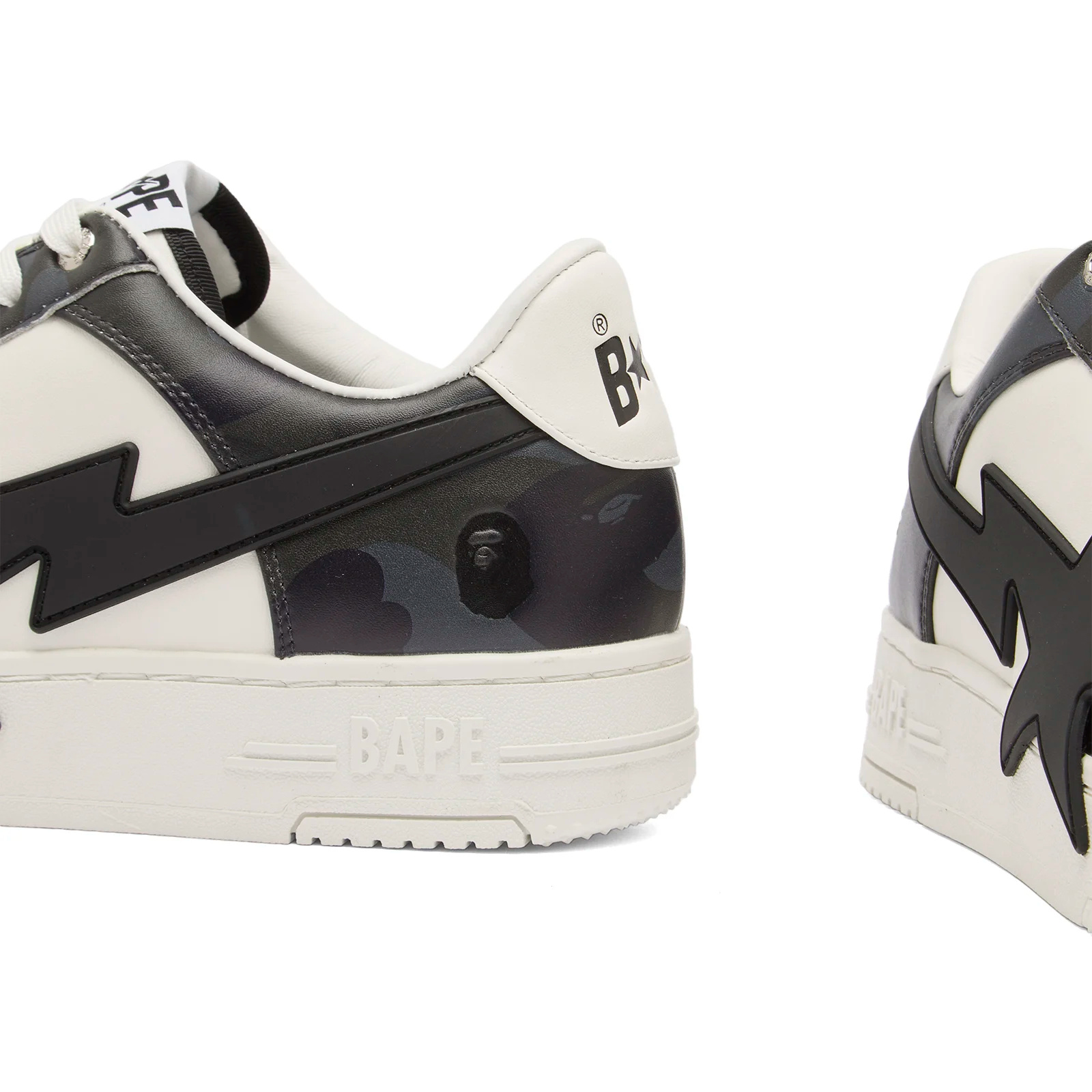 A Bathing Ape Round Toe Sneakers In Black
