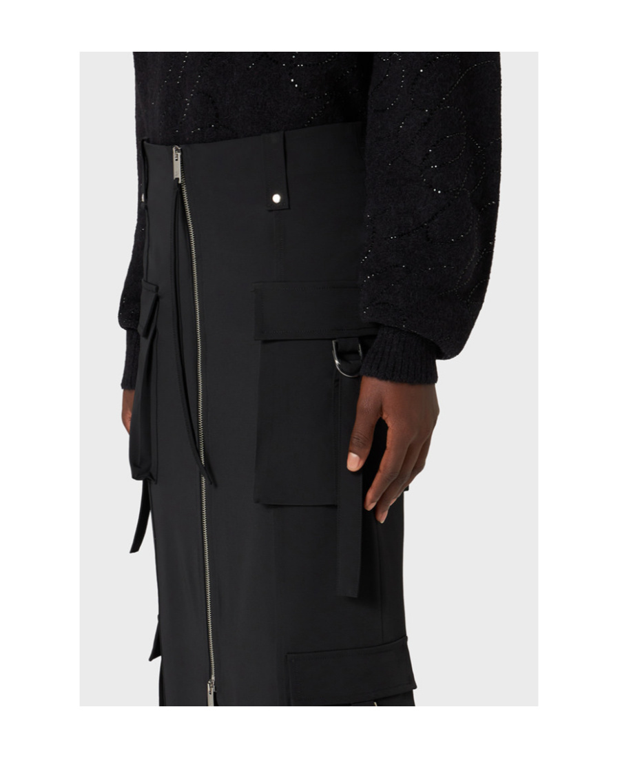 Blumarine Zip-fastening Maxi Skirt In Black