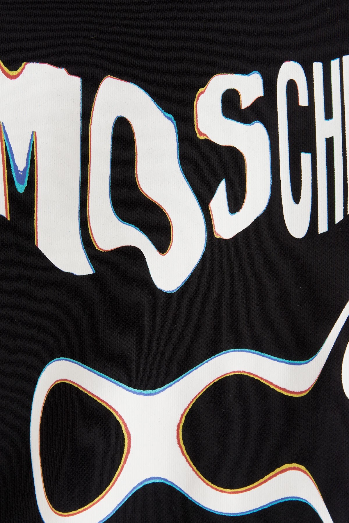 Moschino Glitch-effect Logo Sweatshirt In Black