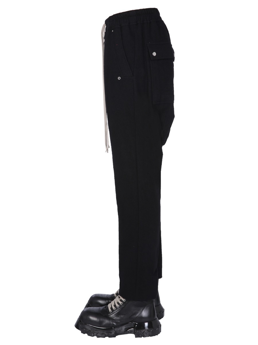 Rick Owens Drop-crotch Track Pants In Black