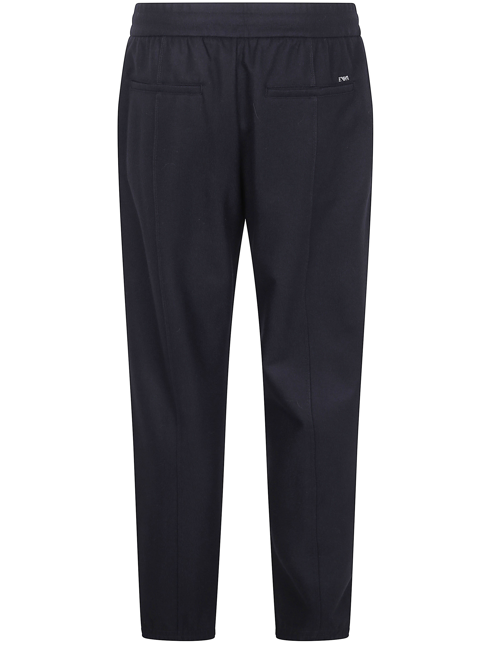 Emporio Armani Drawstring Chino Trousers With Elastic Waistband In Black
