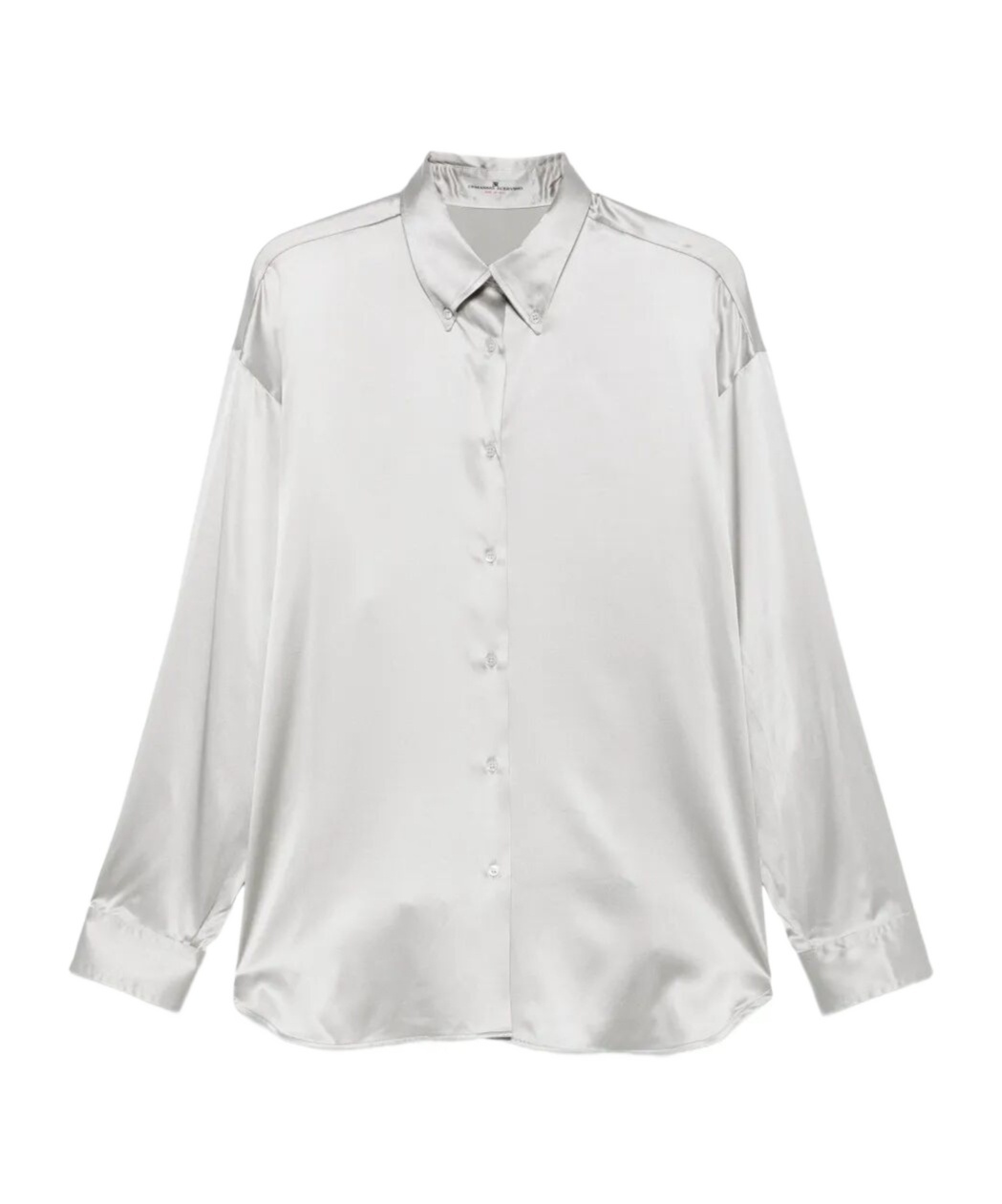 Ermanno Scervino Lustrous Silk Button-up Shirt In Gray