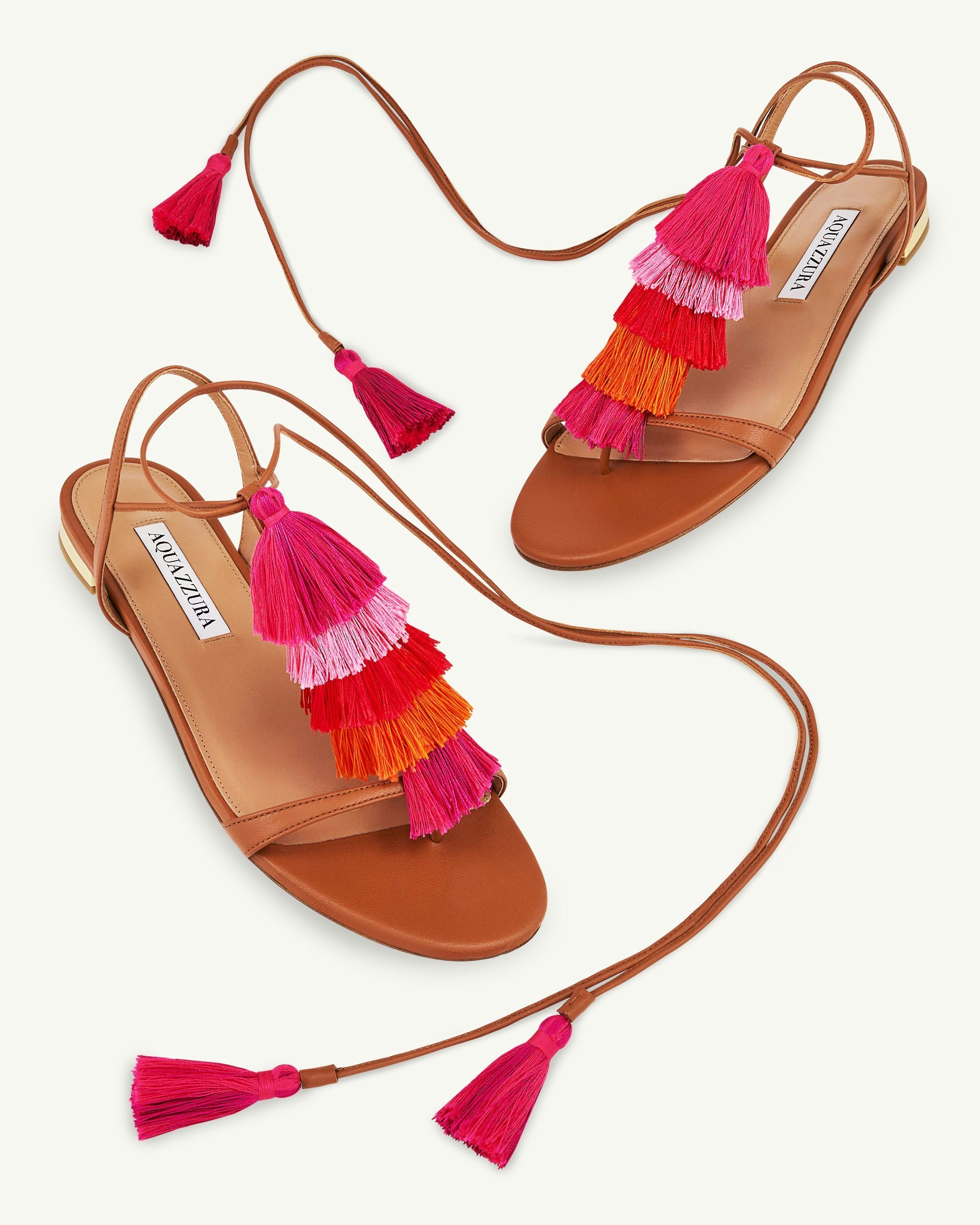 Shop Aquazzura Capri Tassel-detail Sandals