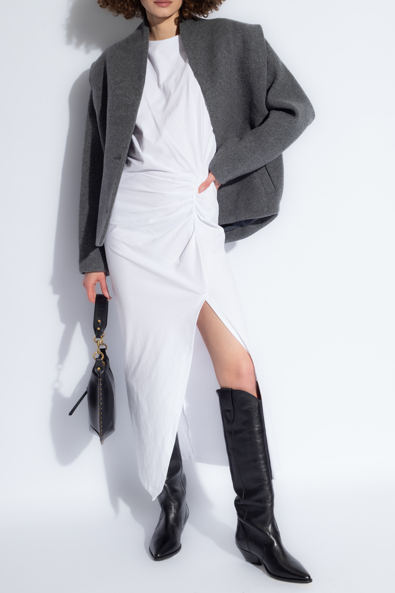 ISABEL MARANT ISABEL MARANT NADELA RUCHED DETAILED MIDI DRESS