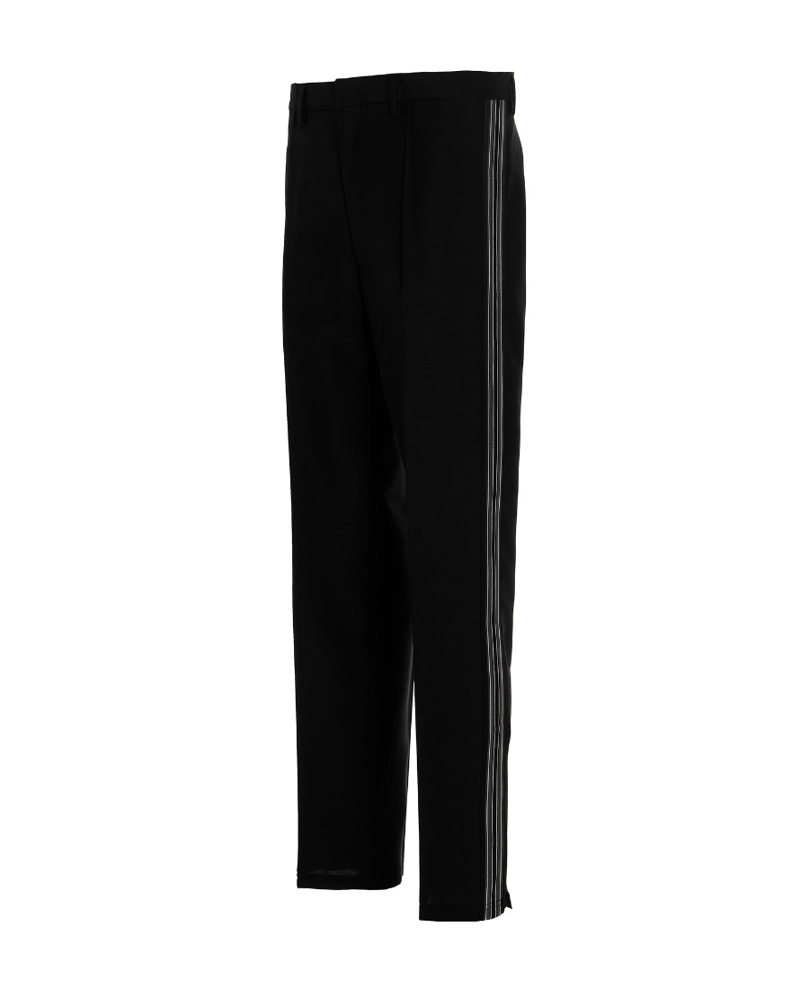 Prada Mens Black Slim-fit Straight-leg Woven Trousers In Black