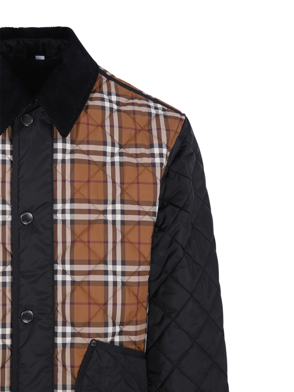 Burberry Men's Weavervale Check Quilted Jacket In Black