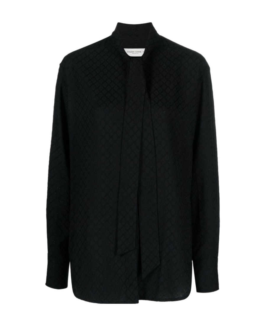 Golden Goose Journey Ws Tie-detailed Blouse Viscose Fabric In Black