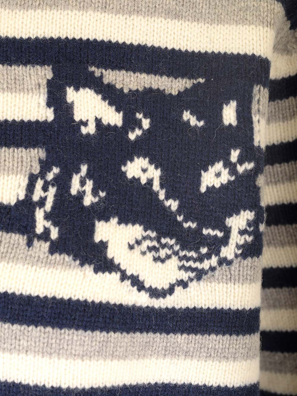 MAISON KITSUNÉ FOX HEAD INTARSIA JUMPER