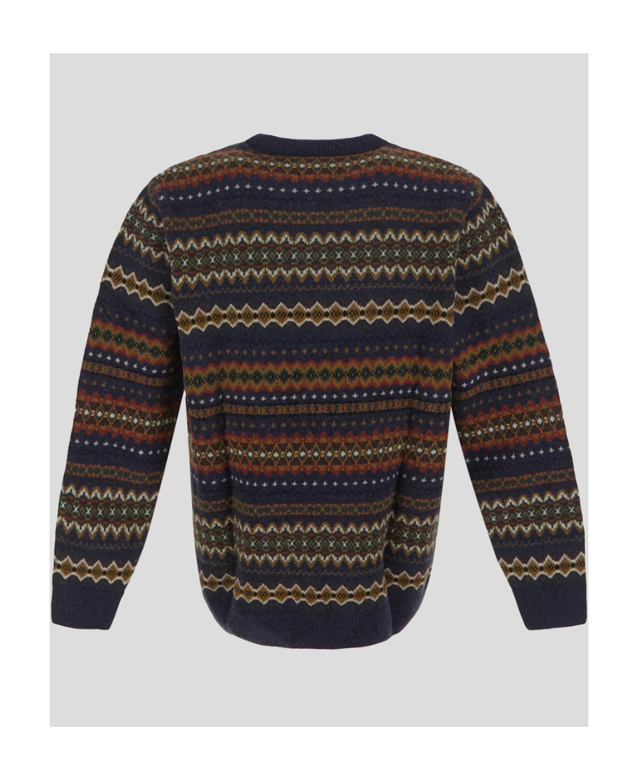 Barbour Geometric-print Wool Jumper In Black