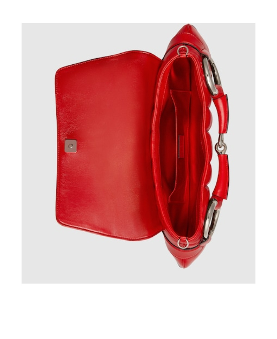 Gucci Medium Horsebit Chain Quilted Bag In Red
