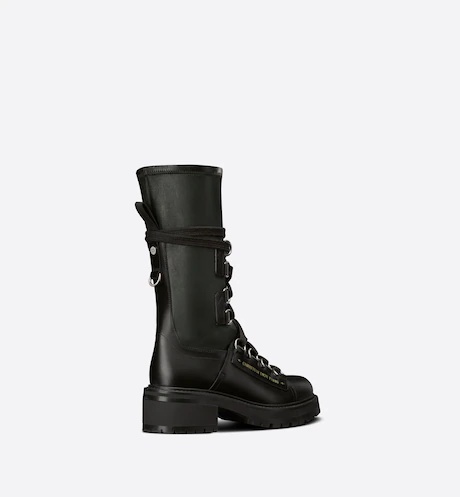 Dior D-fight Lace Up Boots In Black