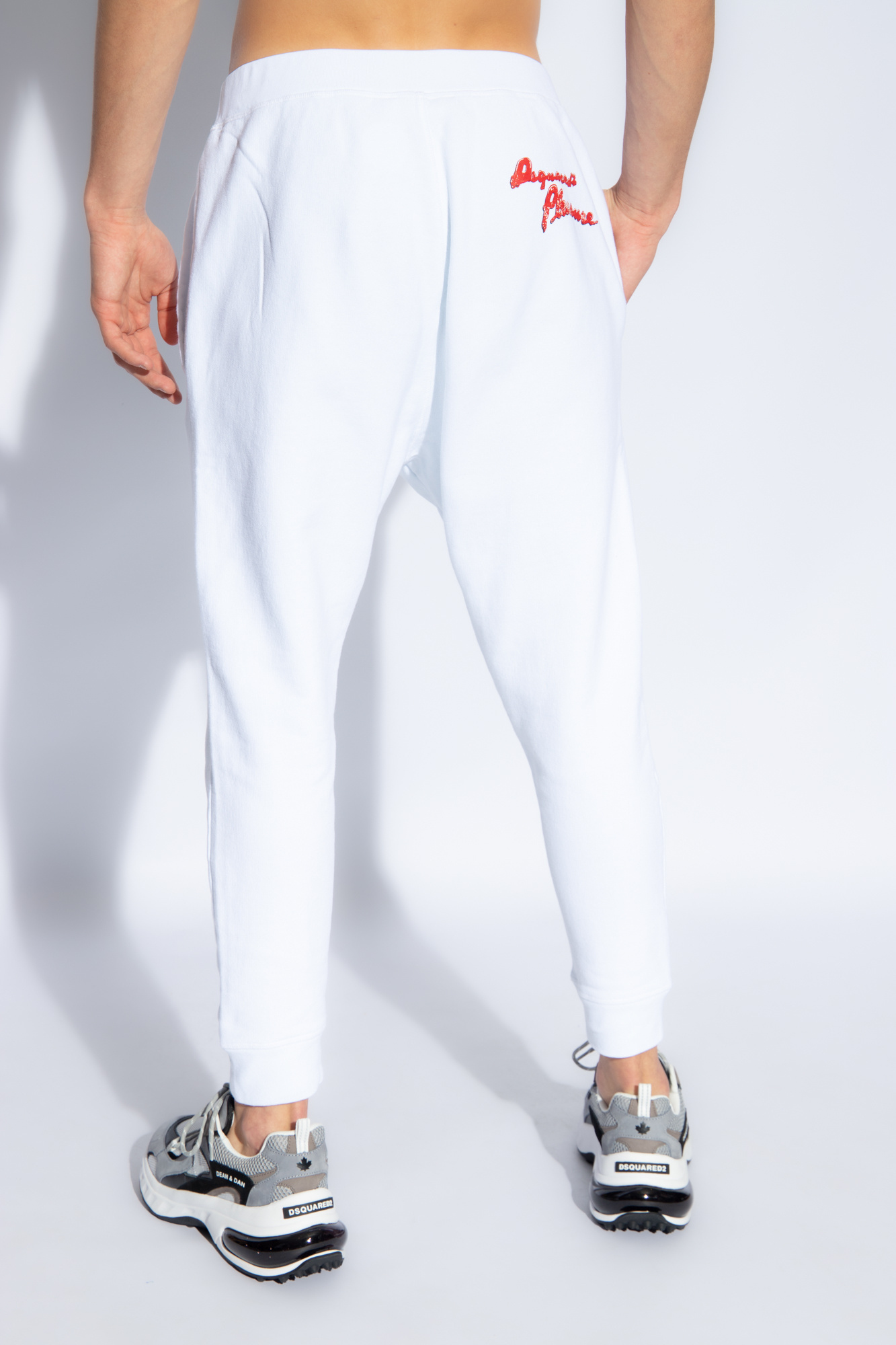 Dsquared2 Mid-rise Cotton Track Trousers In White