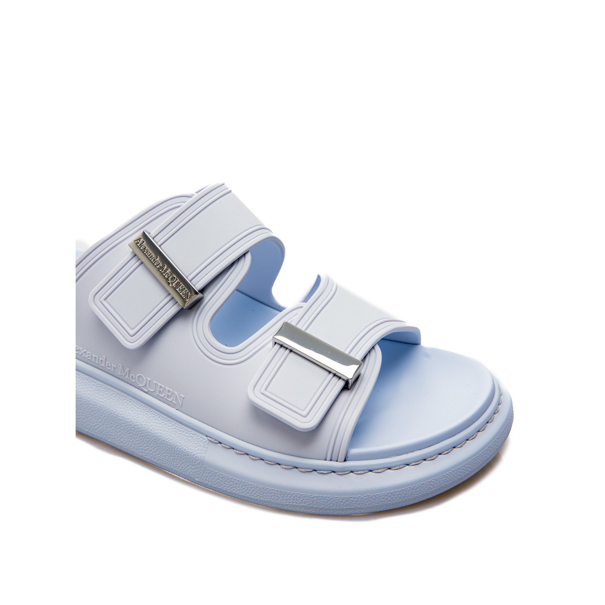 Alexander Mcqueen Strap-detail Open-toe Sandals In Blue