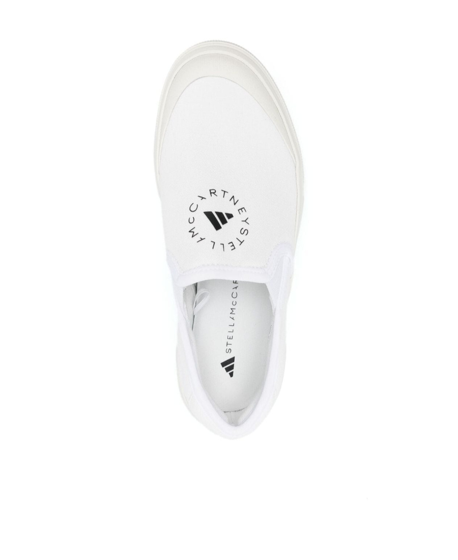 Adidas By Stella Mccartney Logo-print Slip-on Sneakers In White