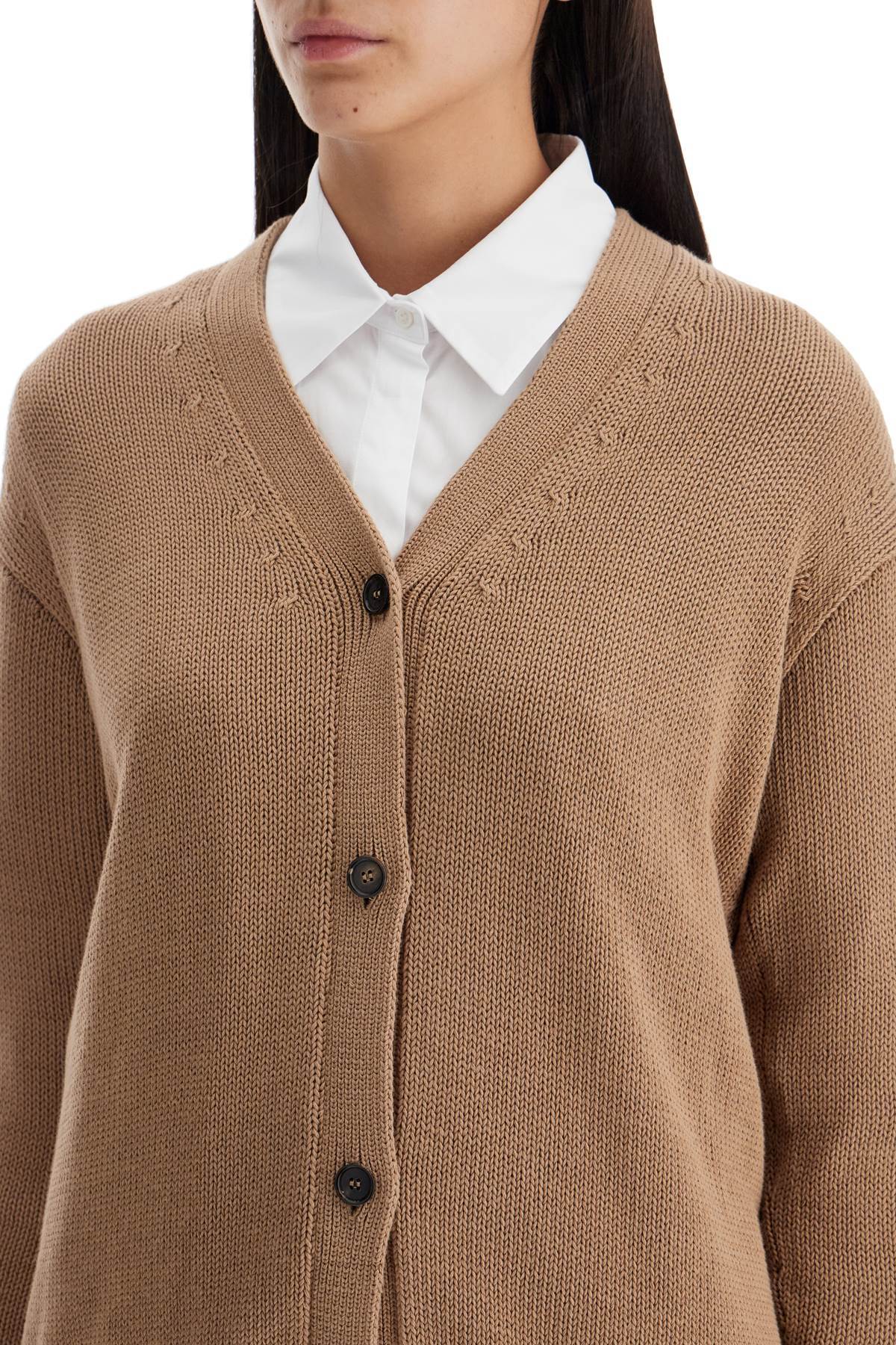 Max Mara Long-sleeved Cardigan In Nude