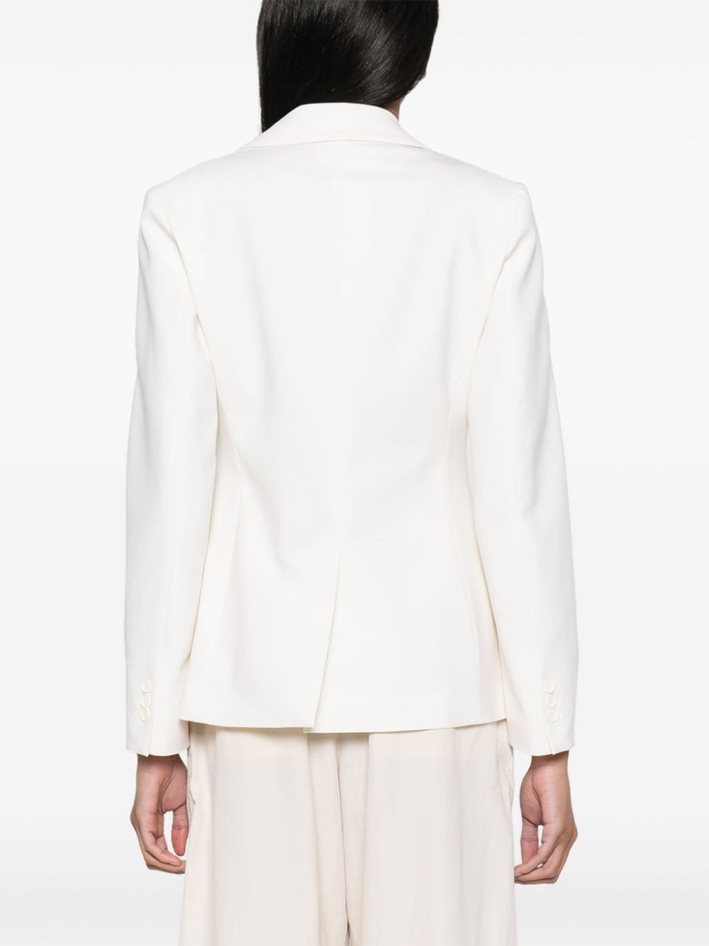 Shop P.a.r.o.s.h Long Sleeved Lapel Suit Jacket In White