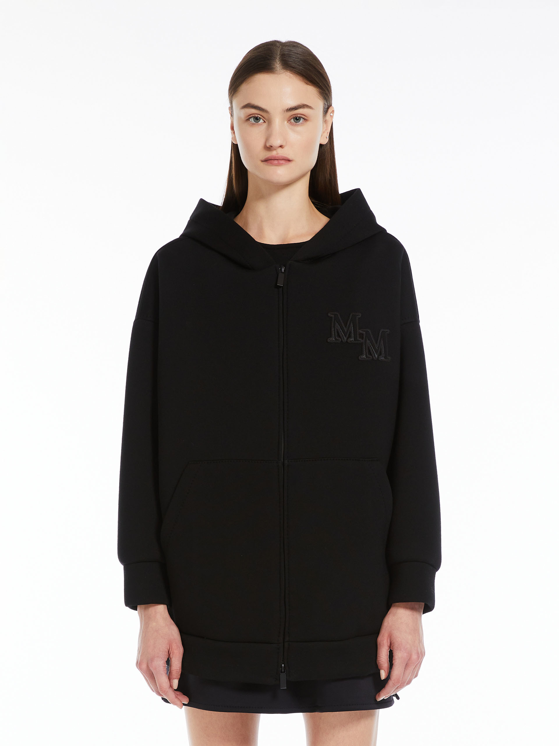 MAX MARA MAX MARA LOGO EMBROIDERED ZIP-UP HOODIE
