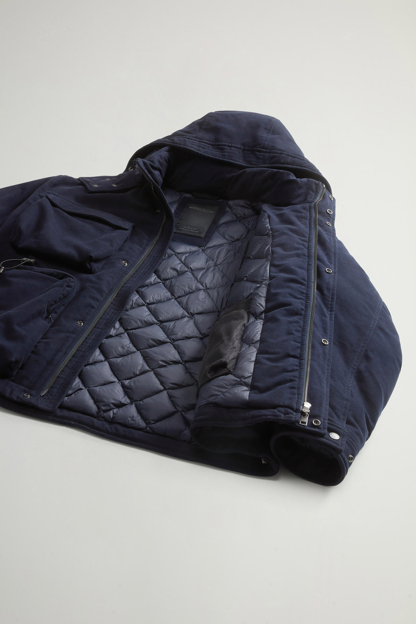 Woolrich Long-sleeved Down Jacket In Black