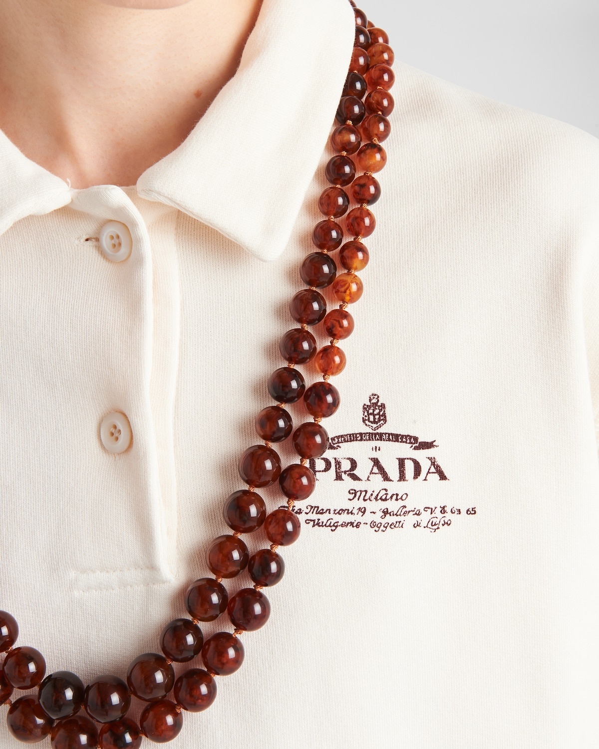 Prada Logo Detail Dress In Nude