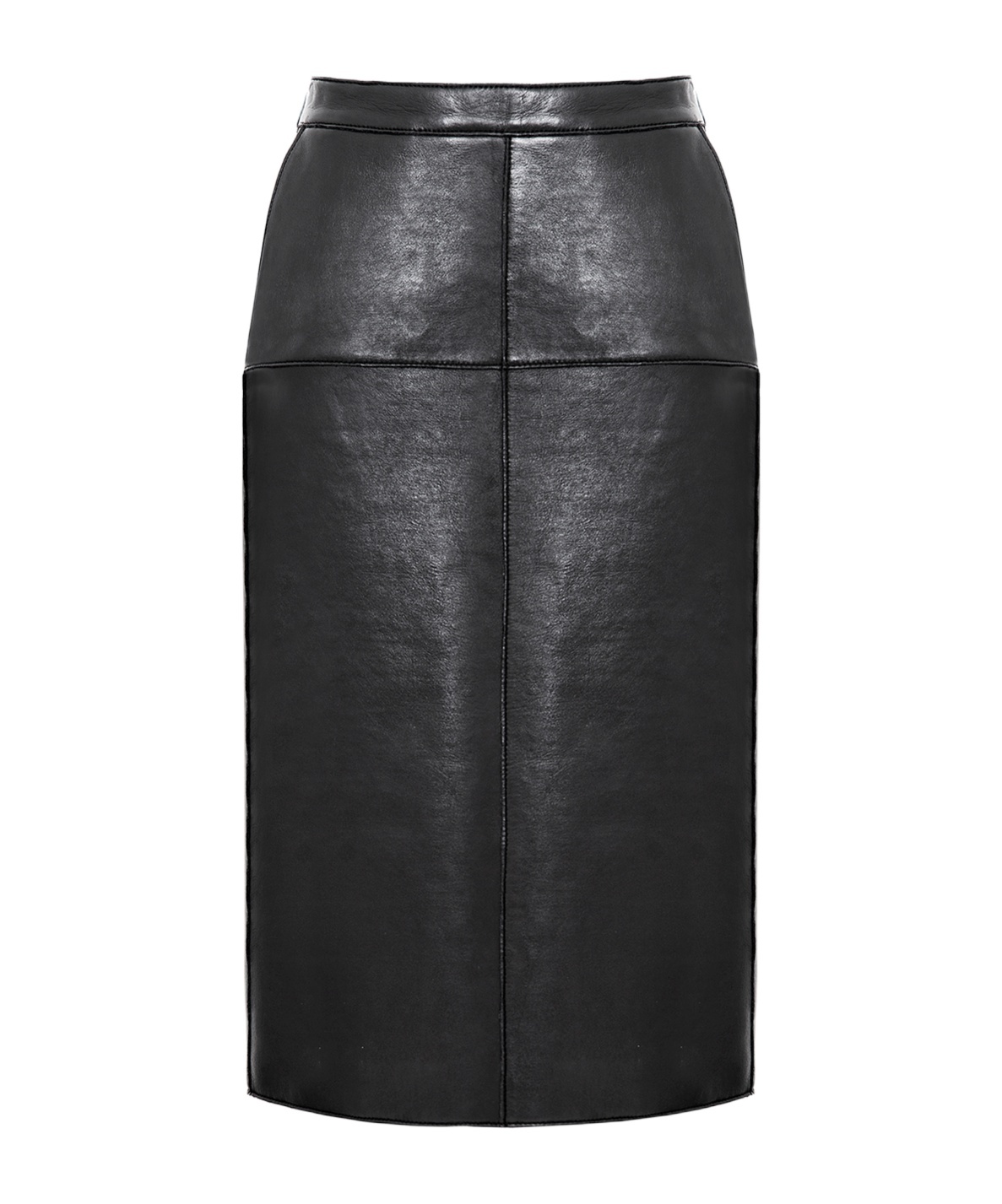 P.a.r.o.s.h Leather Midi Skirt In Black