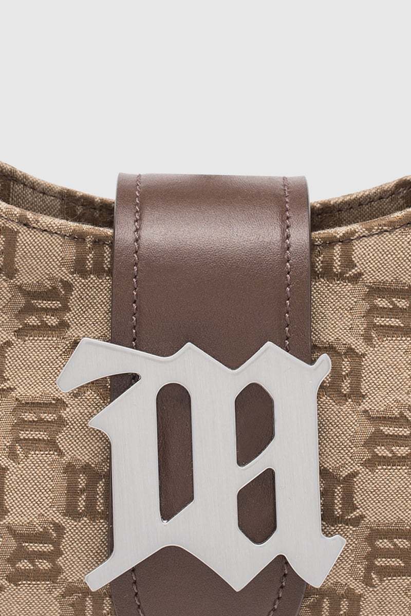 Shop Misbhv Monogram-jacquard Canvas Tote Bag In Brown