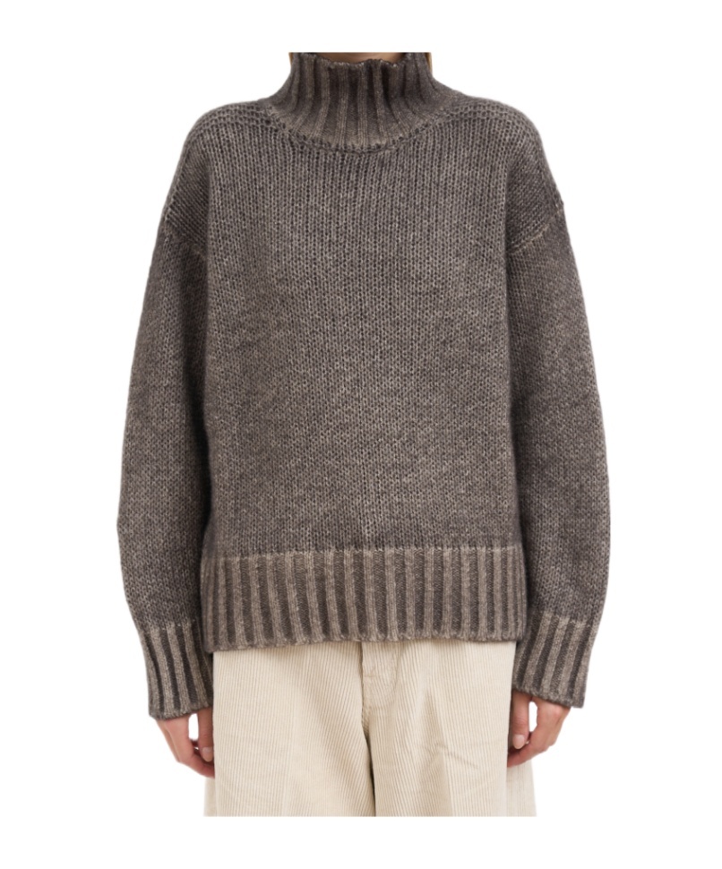 Avant Toi High-neck Ribbed Sweater In Brown