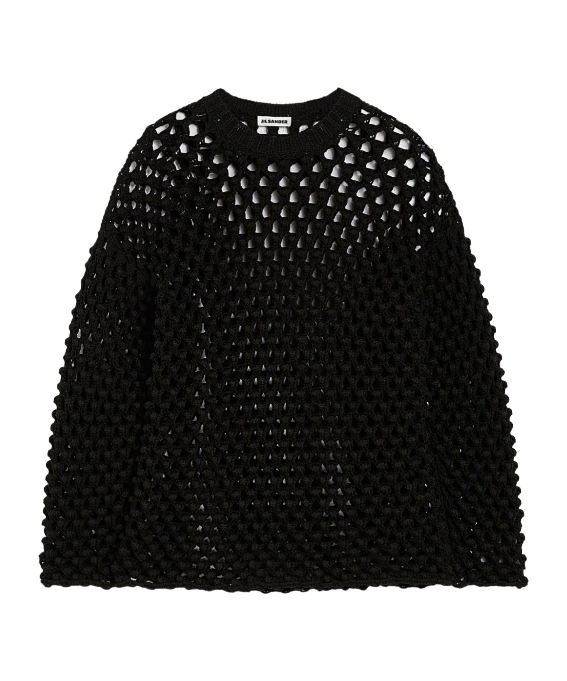 Jil Sander Open Knit Sweater In Black