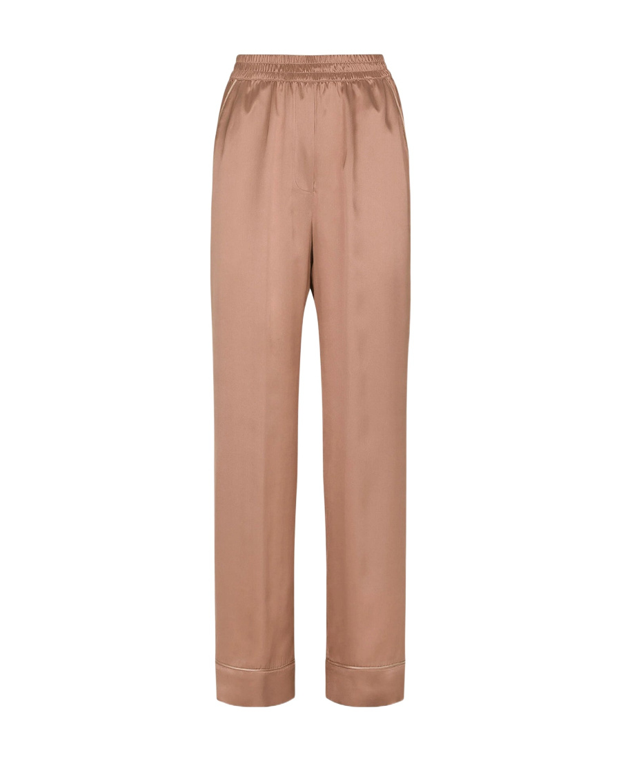 Dolce & Gabbana Satin Straight-leg Trousers In Nude
