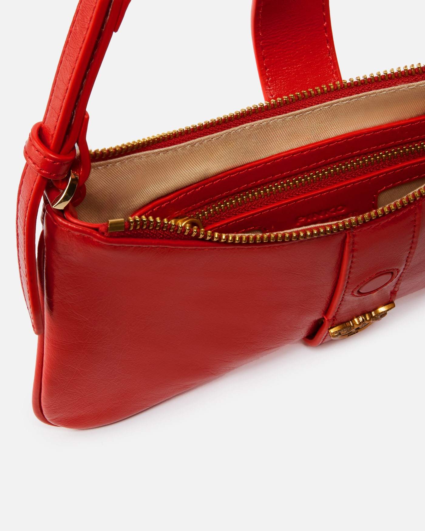 PINKO SMALL ELONGATED AND MOULDED SHOULDER BAG WITH ROUNDED CORNERS,