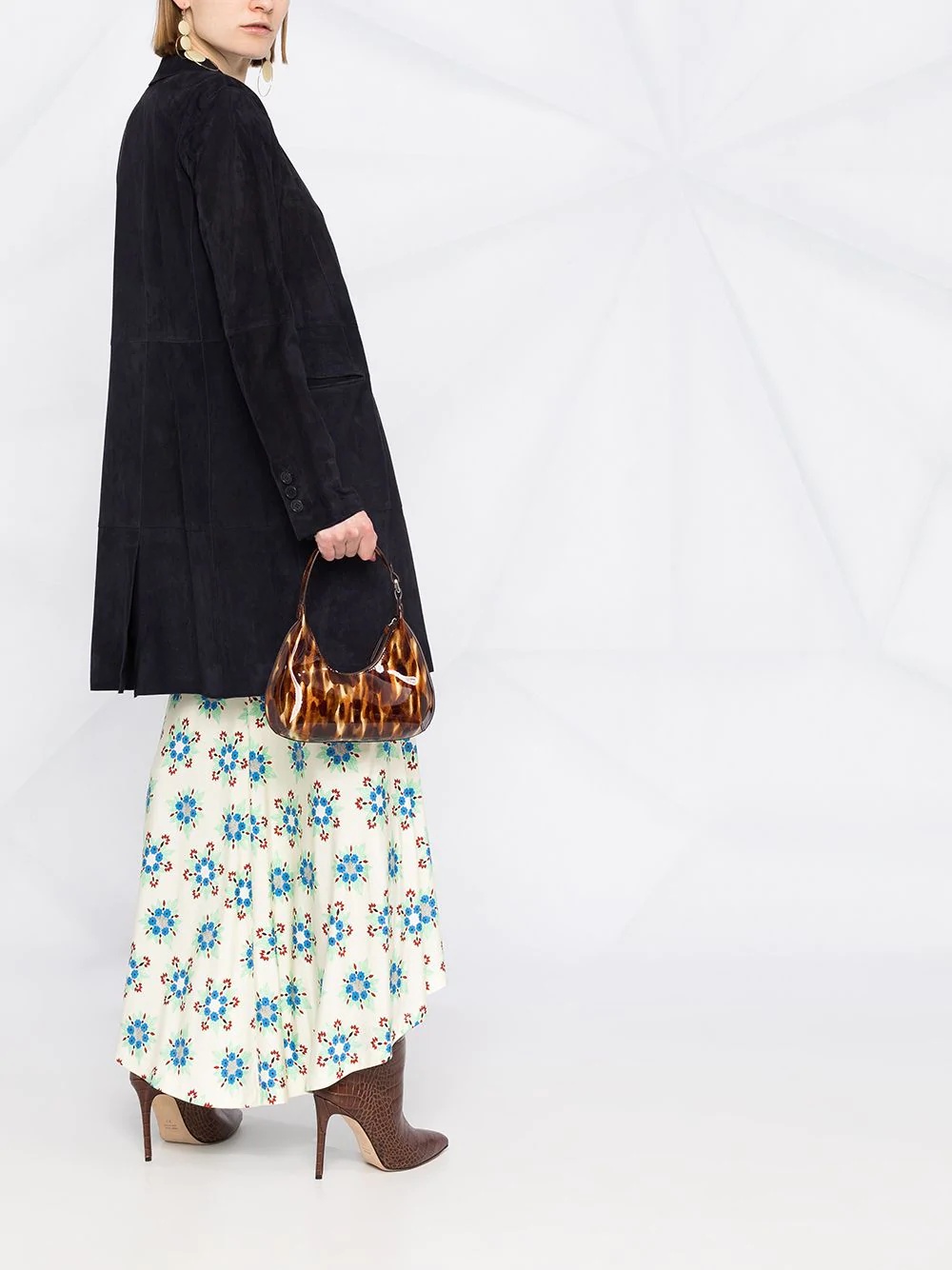 Shop P.a.r.o.s.h Collared Suede Coat