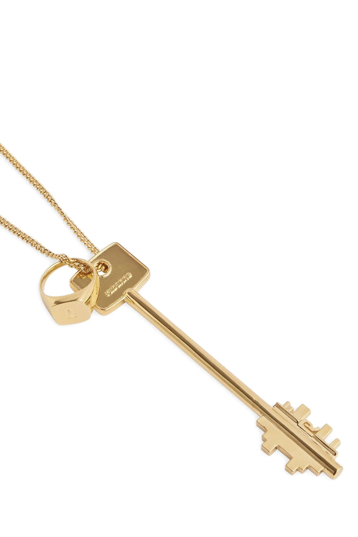 Rabanne Chain Necklace Featuring A Key Pendant In Gold