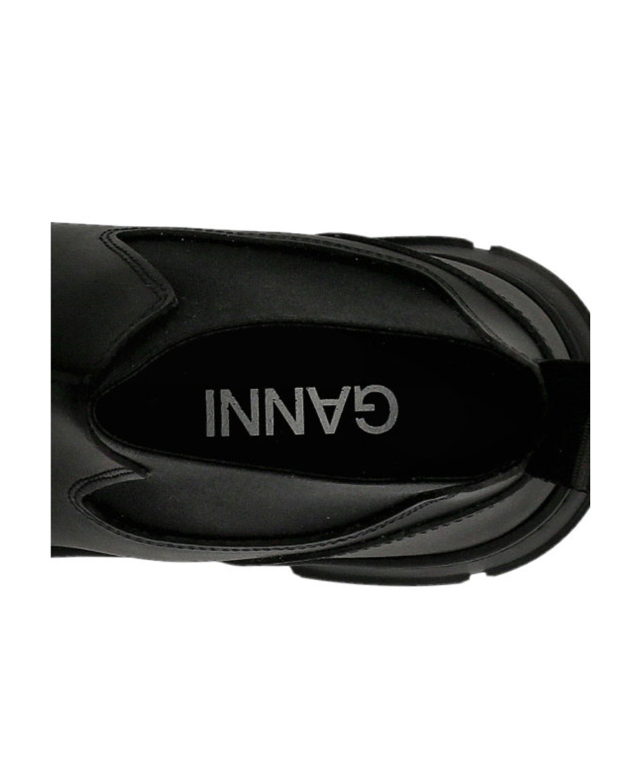 Ganni Round-headed Short Boots In Black