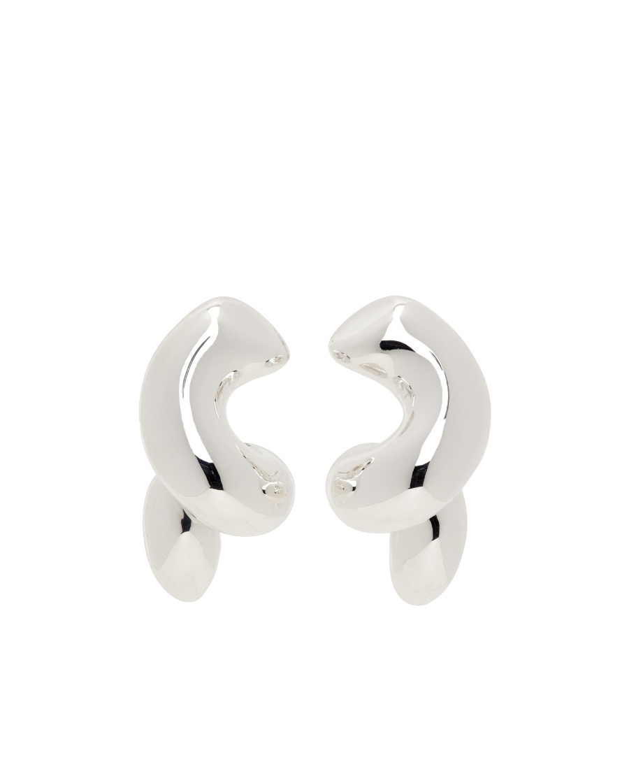 Bottega Veneta Twisted Earrings In White