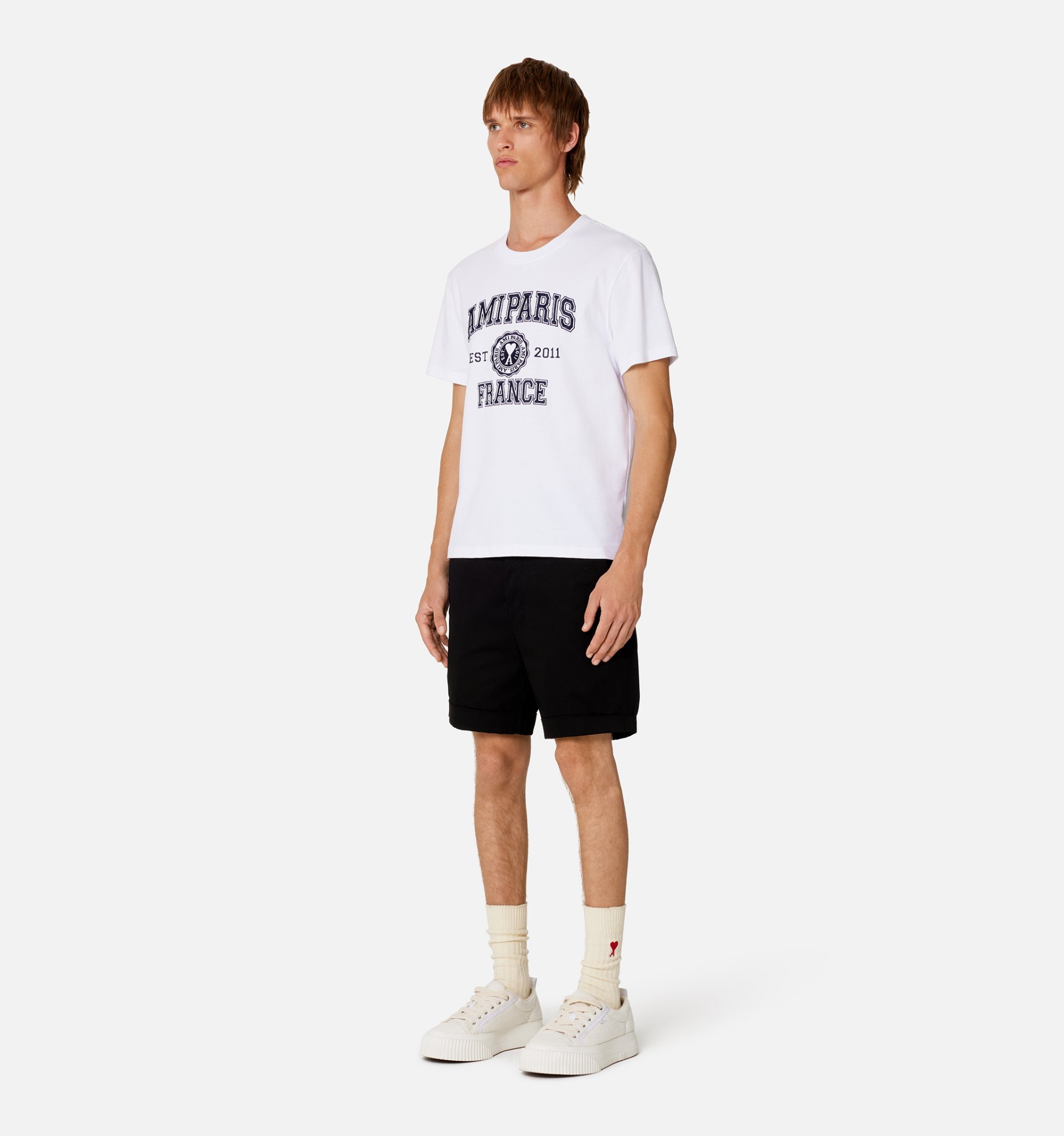 Ami Alexandre Mattiussi Logo-print Cotton T-shirt In White