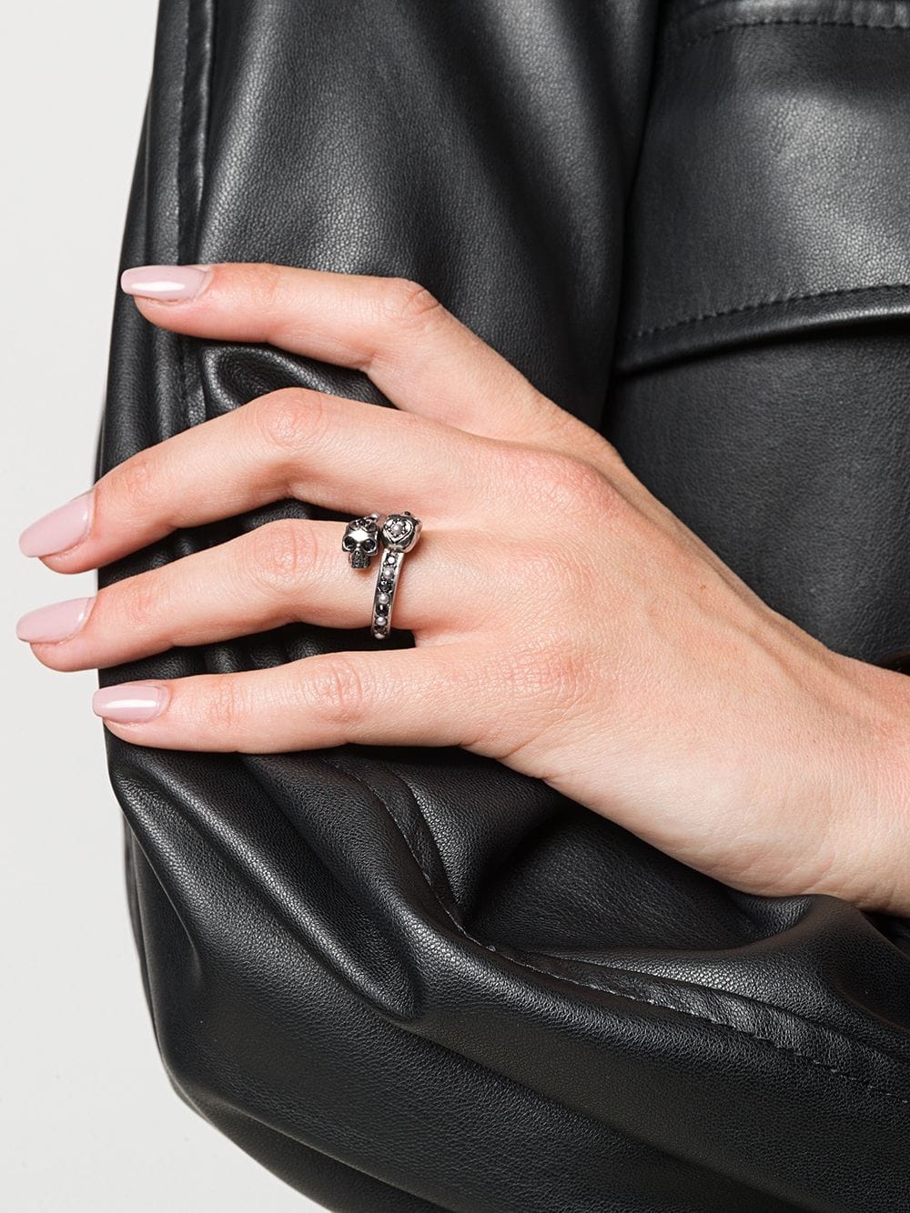 Alexander Mcqueen Skull Motif Ring In Gray
