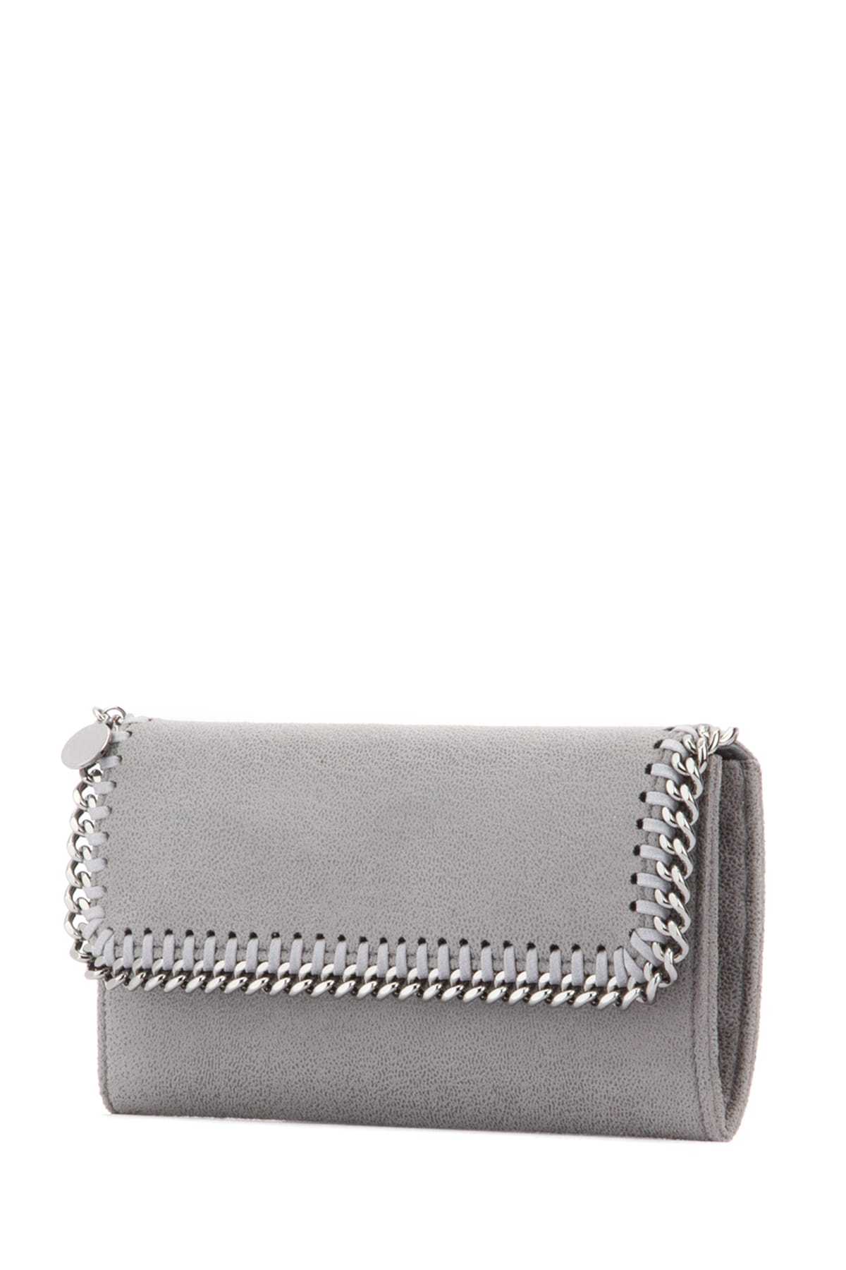 Stella Mccartney Falabella Continental Wallet In Gray