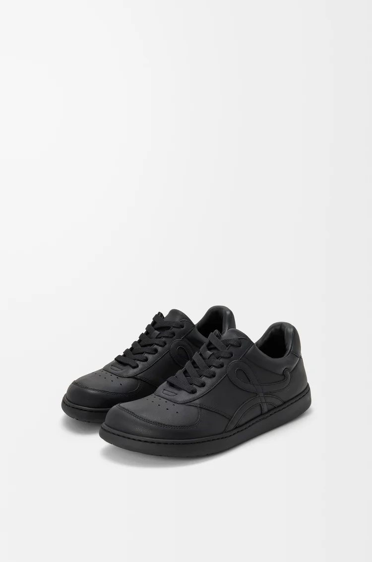 Loewe Jambo Logo-detail Leather Sneakers In Black