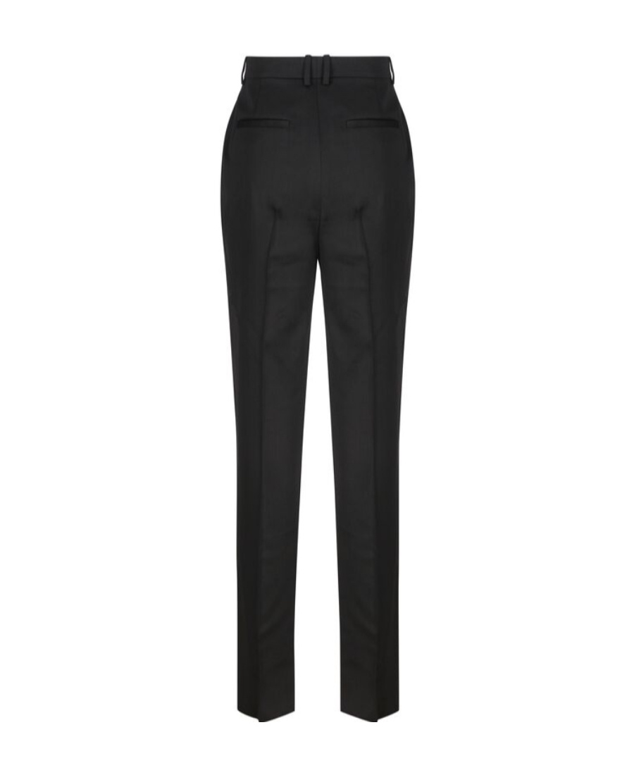 Saint Laurent Black Tailored Pants With Welt Pockets In Wool Woman In Black
