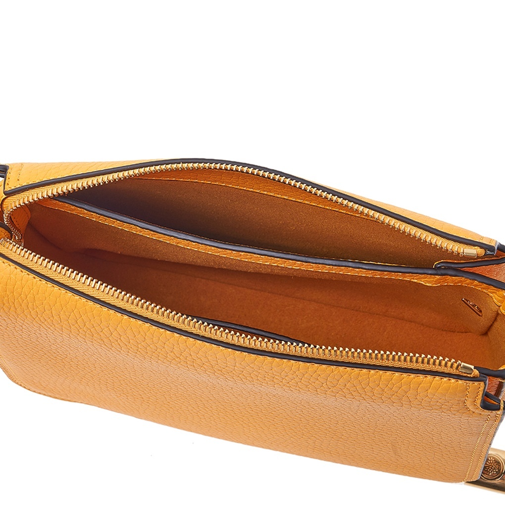 Mulberry Billie Grained Crossbody Bag In Orange