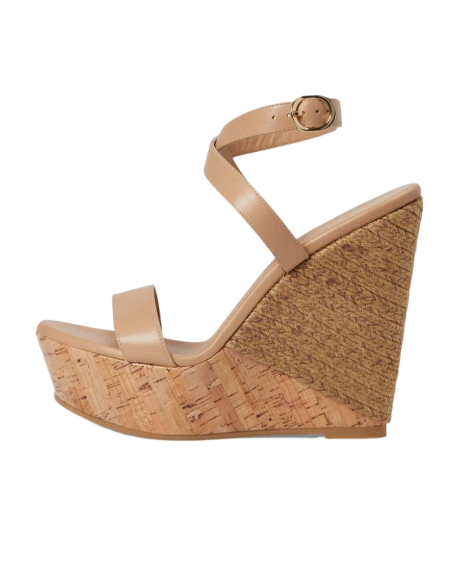 Stuart Weitzman Slope Heel Sandals In Brown