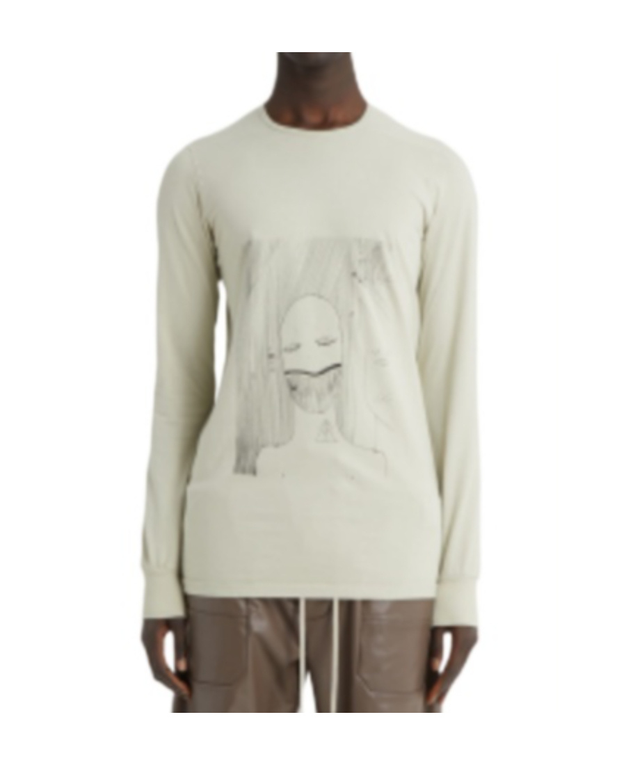 Rick Owens Drkshdw Logo Long-sleeved T-shirt In White