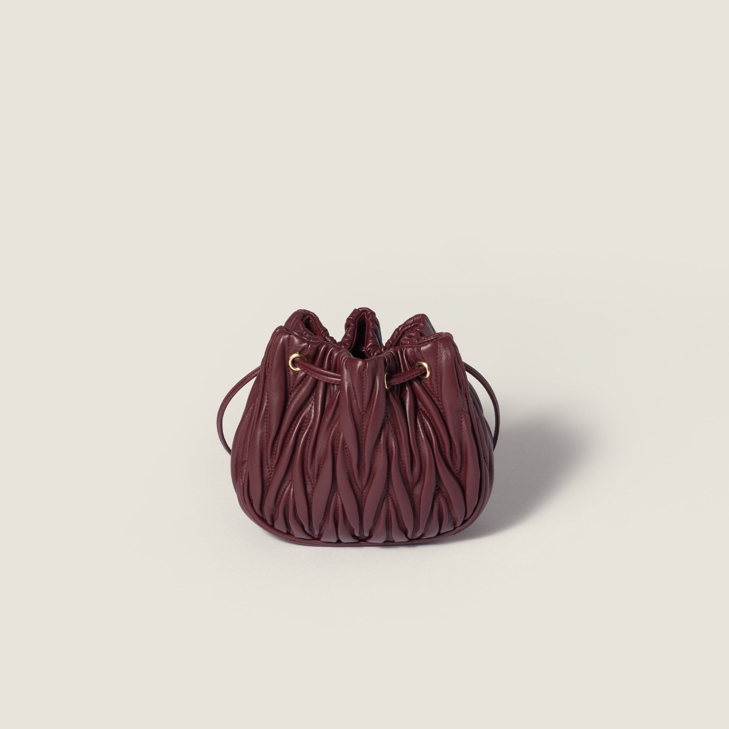 Miu Miu Drawstring Clutch In Burgundy