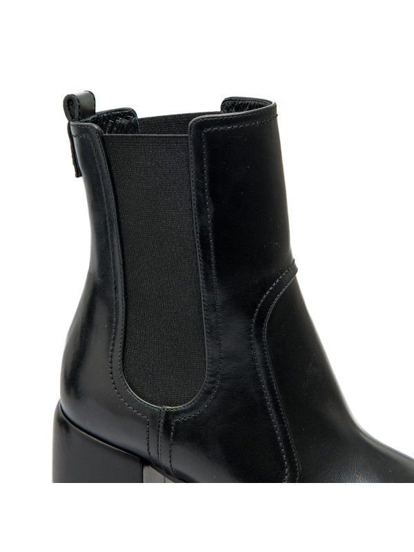 Casadei Nancy 75mm Block-heel Leather Boots In Black