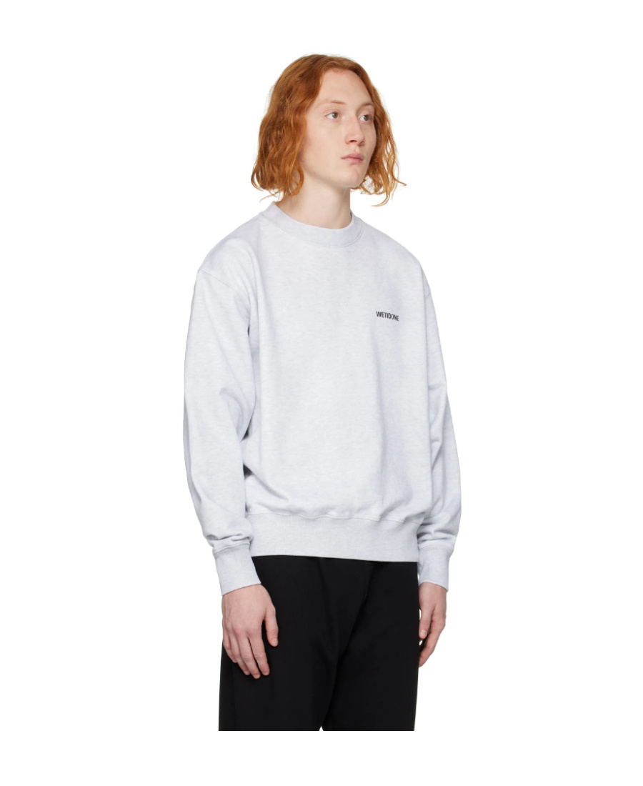 We11 Done Logo Print Cotton Sweatshirt In White