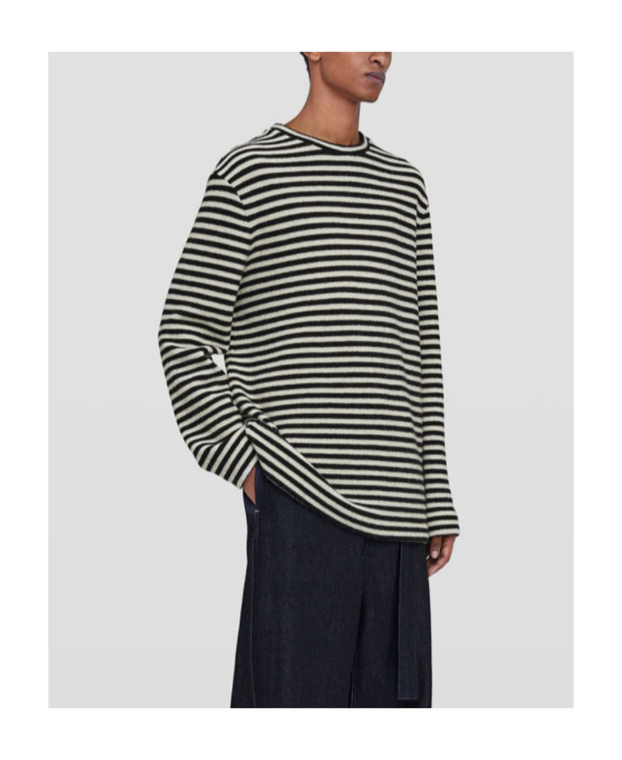 Jil Sander Boiled Striped Wool Compact Jersey In Nude