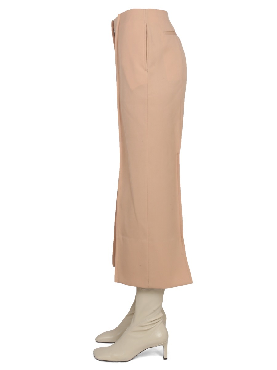 Shop Jil Sander Cropped Cotton Trousers In Nude
