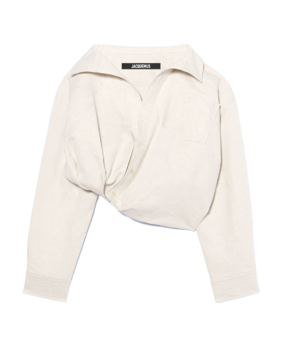 Jacquemus La Veste Bahia Cropped Blazer In White